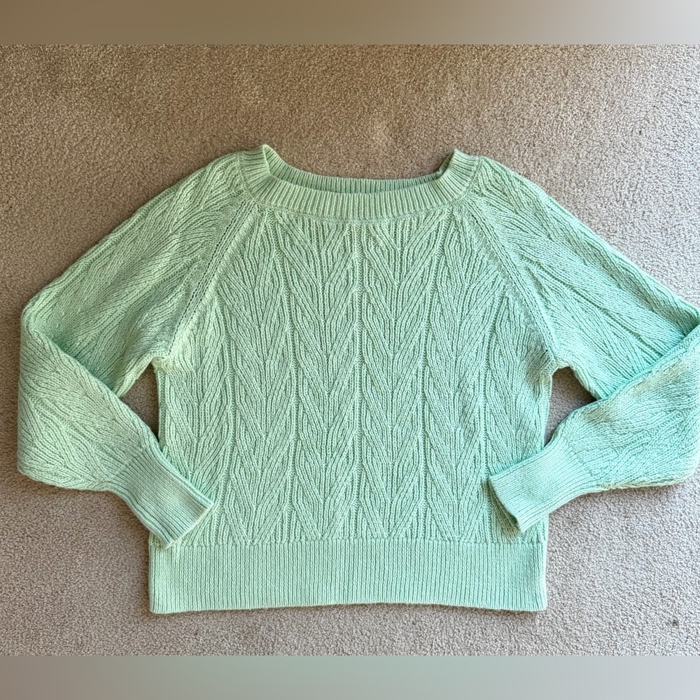 Old Navy Mint Green Cable Knit Sweater